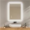 EMKE Specchio da bagno con luce LED, 80 x 60 cm, anti-appannamento, interruttore tattile, specchio da bagno bianco freddo regolabile, funzione di memoria, spegnimento automatico dopo 3 ore, specchio