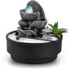 Zen Light Bogotà Zen'Light - Fontana da giardino Zen, sfera di vetro luminosa in rotazione, LED colorato, decorazione atmosfera rilassante, giardino Zen sabbia bianca, fontana da tavolo circuito chiuso, H21 cm