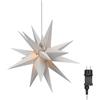 Goobay 64789 - Stella di Natale a LED, 3D, Ø 56 cm, stella con 18 punte e timer, decorazione natalizia, stella a LED per un'atmosfera suggestiva, trasformatore esterno da 4,5 V, decorazione da parete,