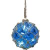 Star Noè palla di vetro con 8 luci a LED con blu filato netto, cavo trasparente, diametro 14 cm, quattro colori cartone 457-42
