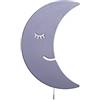 Homemania 8681847092711 Lampada A Parete Smiling Moon Per Soggiorno, Cucina, Camera, Ufficio Applique, Luce, Grigio, in MDF, 25x3x40 cm