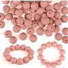 ASTARON 100 pezzi 15mm perline in silicone per la creazione di portachiavi, perline di gomma rotonde rosa antico per bracciali artigianato penne con perline forniture per la creazione di gioielli