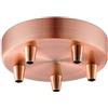 home sweet home collection Rosetta da soffitto a 5 fiamme in metallo in rame Tettuccio con pressacavo regolabile con nipplo adesivo, adatto per lampade da soffitto