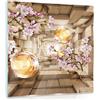 Delester Design gt10217g2 Decorazione da Parete Tunnel Effetto 3D con dei Fiori Vetro Multicolore 30 x 30 x 1,60 cm