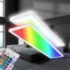 BRILONER - Lampada da soffitto LED 98 cm a luce indiretta, colori RGB+W, telecomando, lampada LED, plafoniera LED, lampada da soggiorno, pannello LED, lampada da cucina, 98x20x3 cm, bianco