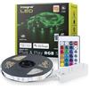 Integral Striscia luminosa RGB a LED integrata da 5 m, controllo tramite WiFi e app intelligente, plug & play, cambio colore, dimmerazione, sincronizzazione musicale, compatibile con Alexa e Google Assistant.
