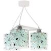 Dalber - Lampada da soffitto E-27, Cani felici, Multicolore, 39 x 39 x 20