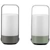 Pauleen 48256 Lanterna LED Mobile Charm Set 2 Batterie Timer IP44 Inclusa 1 x 0,4 Watt Esterno Grigio Chiaro Verde Chiaro Plastica 3000K