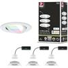 Paulmann 92433 Faretto da Incasso LED Nova Angolo Rotondo 84 mm 50° RGBW+ 3 x 6 W 3 x 500 lm 230 V, Bianco Smerigliato Alluminio pressofuso