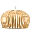 LUSSIOL Lampada floreale a sospensione bambù, 60 W, naturale, ø 35 x H 20 cm