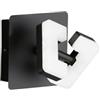 Fischer & Honsel Faretto da parete Ray | nero sabbia | L: 11 cm, larghezza 11 cm | sporgenza parete: 10,00 cm | con interruttore | 1 X LED 4,5 W 3000 K incl. | 620 lm | EEG: E | 30474