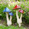 WONDER GARDEN Funghi decorativi per cortile, 2 pezzi, funghi in ceramica per giardino, decorazione statua a fungo, paletti da giardino fatati in ceramica, ornamento per prato e piante