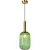Lucide - Lampadario a sospensione, 40 W, colore: Verde, ottone satinato