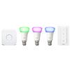 Philips Hue White and Color Ambiance Starter Kit 2 Lampadine Smart, Attacco a Baionetta B22, Luce Bianca e Colorata Dimmerabile, 9W, Hue Bridge e Telecomando Smart Button inclusi, Bluetooth