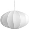 DRW Lampada da soffitto in metallo e paralume in cotone bianco 40x40x24 cm
