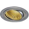 SLV LED soffitto faretto incasso Tria DL Set New, circa, lampadina, 2700 K, 30 Grad, con driver, clip piuma, in alluminio spazzolato 114266