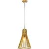 V-TAC VT-2450 Lampadario in Legno a Sospensione con Portalampada E27 Cappuccio Cromato e Paralume a Cono Piccolo d: 250 * 450mm Cavo 1m