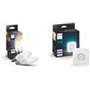 PHILIPS Hue White Ambiance 2 Lampadine LED Smart, con Bluetooth, Attacco E14, 5 W, Dimmerabili, Luce Bianca da Calda a Fredda, Bianco + Hue Bridge 2.0, Centro di Controllo del Sistema Hue, Bianco