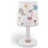 Dalber Lampada da tavolo o comodino per bambini Flamingo fenicottero Animali Arcobaleno Rosa