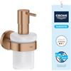 GROHE Start 41195DL0 - Dispenser di sapone con supporto in metallo e vetro, 160 ml, fissaggio a scomparsa, viti e tasselli, colore: bronzo spazzolato