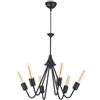ONLI Billy Lampadario 6 Luci in Metallo Nero Stile Moderno, Industrial. Lampadine Incluse 5 W