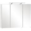 Schildmeyer 124889 - Armadietto a specchio, pannello truciolare rivestito in resina melamminica, bianco, 100 x 16 x 75 cm