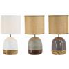 DKD Home Decor Lampada da tavolo Poliestere Cemento (22 x 22 x 40 cm) (3 pezzi)