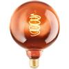 EGLO Lampadina LED E27, dimmerabile, vintage, in rame, a spirale, 4 Watt (equivalente a 15 Watt), 90 lumen, E27 LED bianco caldo, 2000 Kelvin, lampadina LED decorativa G125, Ø 12,5 cm