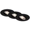 BRILONER Set da 3 Faretti a Incasso LED 230V, Faretti a LED per il Bagno Ip65, Faretti a Soffitto Regolabili Senza Gradazioni, Faretti a LED, Faretti da Soffitto, Lampada da Bagno, Nero, 90x42 mm DxH