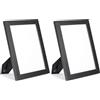 Amazon Basics - Cornice Rettangolare in Legno per Documenti/Foto, 28cm x 21,6cm, Nero (Confezione da 2)