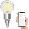 Levitantes Lampadina a filamento intelligente wifi, G45 E14, compatibile con Alexa e Google Home, lampadina 4,5 W 470 Lm, lampadina intelligente Wi Fi trasparente (Sferica)