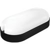 Brightium Applique LED ovale nero per esterni, IP65, 9W, luce fredda. Ideale per illuminare gli spazi con stile e durata, perfetto per qualsiasi ambiente esterno.