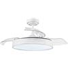 Eden pulse Ventilatore da soffitto bianco, 3 pale trasparenti, 6 velocità, regolabile, 32/44,5x48/108 cm