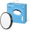 Garza - Plafoniera LED da soffitto con telecomando, 30 W 3000 lm, intensità e temperatura di colore regolabili 2700K-6500K, impermeabile IP44, timer di spegnimento, rotondo 420 x 65 mm, nero