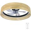 Cecotec - Ventilatori da Soffitto EnergySilence LampAero 600 Beige Design - Paralume in Vimini, 20 W, Lampada Inclusa, Telecomando, Timer Fino a 8 Ore, 3 Velocità, 5 Pale, Estate/Inverno