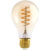 Eglo LED E27 dimmerabile, lampadina con spirale, lampada vintage ambra, illuminazione retrò, 4 W (equivalente a 25 W), 245 Lumen, illuminante bianco caldo, 2200k, Edison A75, Ø 7,5 cm