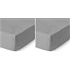 Amazon Basics Lenzuolo con Angoli Una Piazza e Mezza Cotone Raso 400 Fili, con altezza da 30cm, 140 x 200 cm, Grigio Scuro (Confezione da 2)