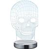 RL LIVE YOUR LIGHT Reality Skull Lampada da Tavolo, LED, Teschio con Variazione Luce da Cala a Fredda, 7 watts, Cromo