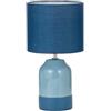 Pauleen 48324 Lampada da Tavolo Sandy Glow E14 Max 20W Crema, Blu Tessuto, Ceramica