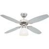 Westinghouse Lighting 7827440 - Ventilatore da soffitto per interni, Finitura In Acciaio Spazzolato, Pale In Argento/Nero, 105 cm