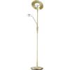 Trio Leuchten 422710308 Quebec a, lampada da terra, in ottone, integrato, in ottone opaco, 60 x 35 x 180 cm