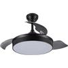 Eden pulse Ventilatore da soffitto nero a 6 velocità, 3 pale a discesa, 39/49x45/109 cm, telecomando, timer