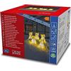 Konstsmide Decorazione natalizia per esterni, luci a LED in acrilico, cinque volpi sedute, illuminazione esterna (IP44), 64 LED bianchi, cavo trasparente