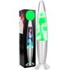 ECOVELO Lava Lamp Magma Lampada LED di Lava in Vetro Lampada Decorativa da Comodino Effetto Rilassante con Base Cromata (Verde)