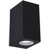 WatioWave Applicazione esterna quadrata 2xGU10 2x12W IP54 Ø68 nero GAMP