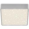 Briloner 7076-414, Plafoniera a LED con decorazione a stella, lampadario, lampada senza cornice, pannello da soffitto LED, temperatura di colore bianco neutro, 157x157 mm, colore argento