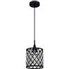 Westinghouse Lighting 63627 Apparecchio di illuminazione a sospensione a luce singola da interno, finitura in nero opaco con cristalli