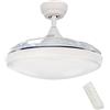 CristalRecord - Ventilatore con luce LED bianca e pale pieghevoli per soffitti alti e bassi nuba