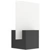 Eglo Adamello Lampada da Parete a LED per Esterni, Moderna, Bianco Caldo, IP44. in Alluminio Nero e Vetro Satinato in Bianco