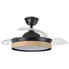 Eden pulse Ventilatore da soffitto con LED integrato, 3 pale pieghevoli nero faggio 72 W telecomando 32/47x40/91 cm